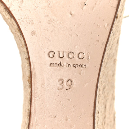 Gucci Galassia Horsebit Platform Espadrille Wedge Sandals 39 Platino 7 of 9