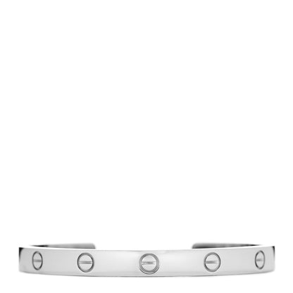 Cartier 18K White Gold LOVE Cuff Bracelet 18 1 of 4