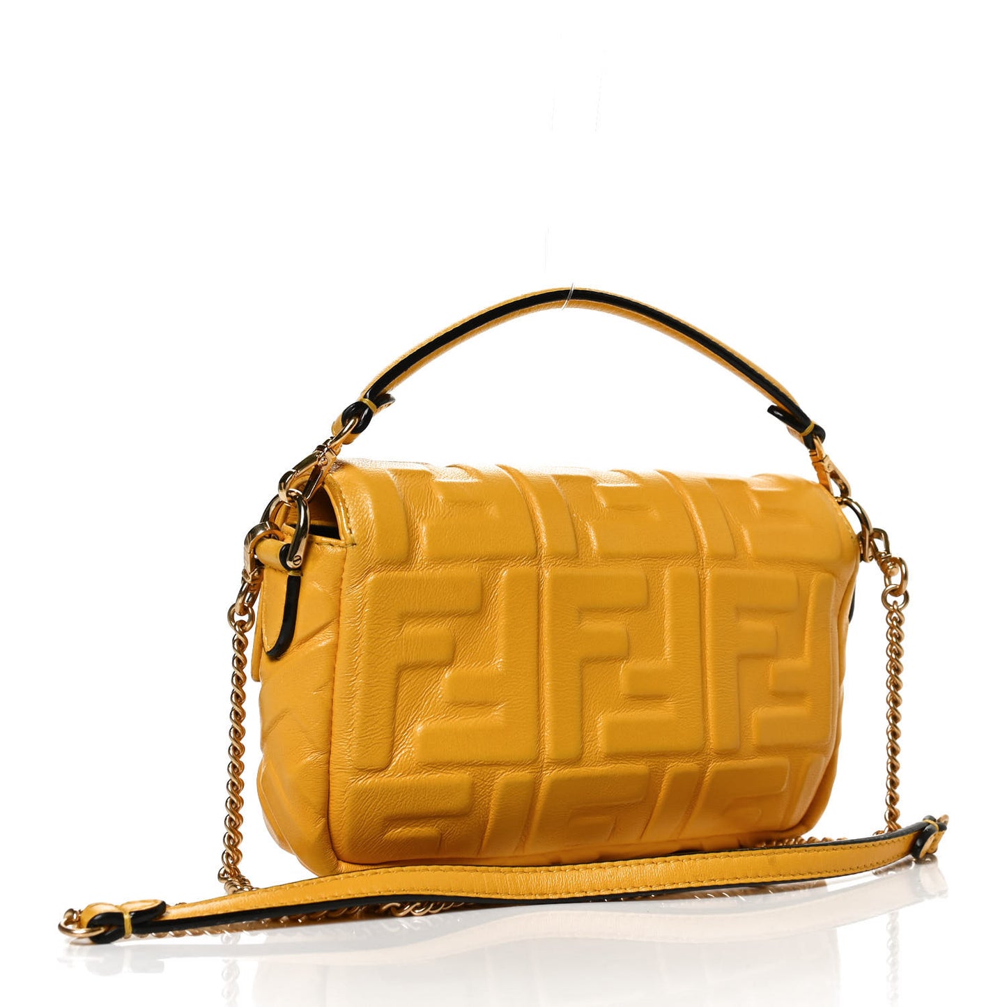 Nappa FF 1974 Embossed Mini Baguette Zucca