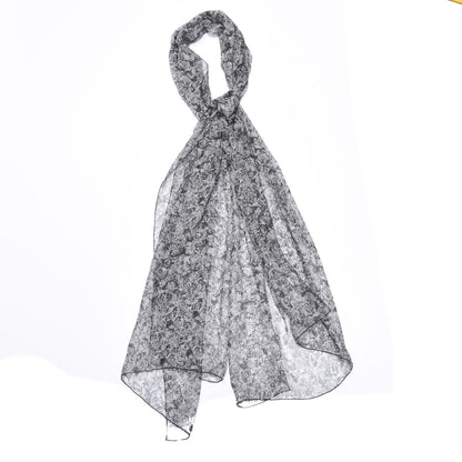 Christian Dior Silk Printed Scarf Black White 1 of 3