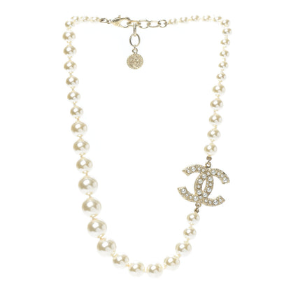 Chanel Pearl CC 100th Anniversary Necklace Light Gold 3 of 4