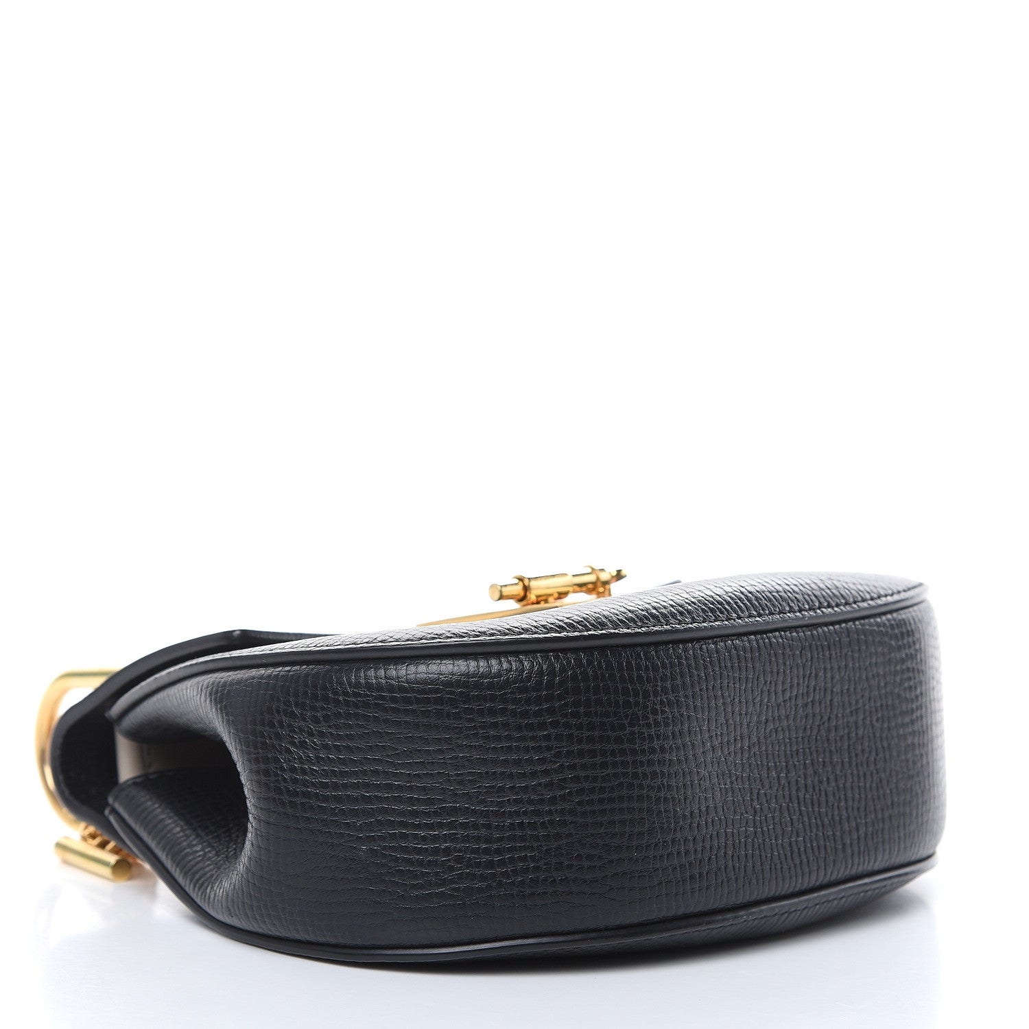 Chloe Grained Calfskin Lambskin Mini Bi-Color Drew Shoulder Bag Black Powder Beige 4 of 12