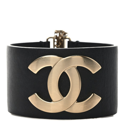 Chanel Calfskin CC Wide Cuff M Black 1 of 4