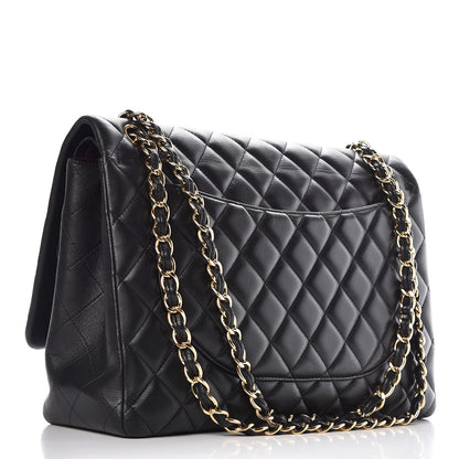 Chanel Lambskin Quilted Maxi Double Flap Black 12 of 19