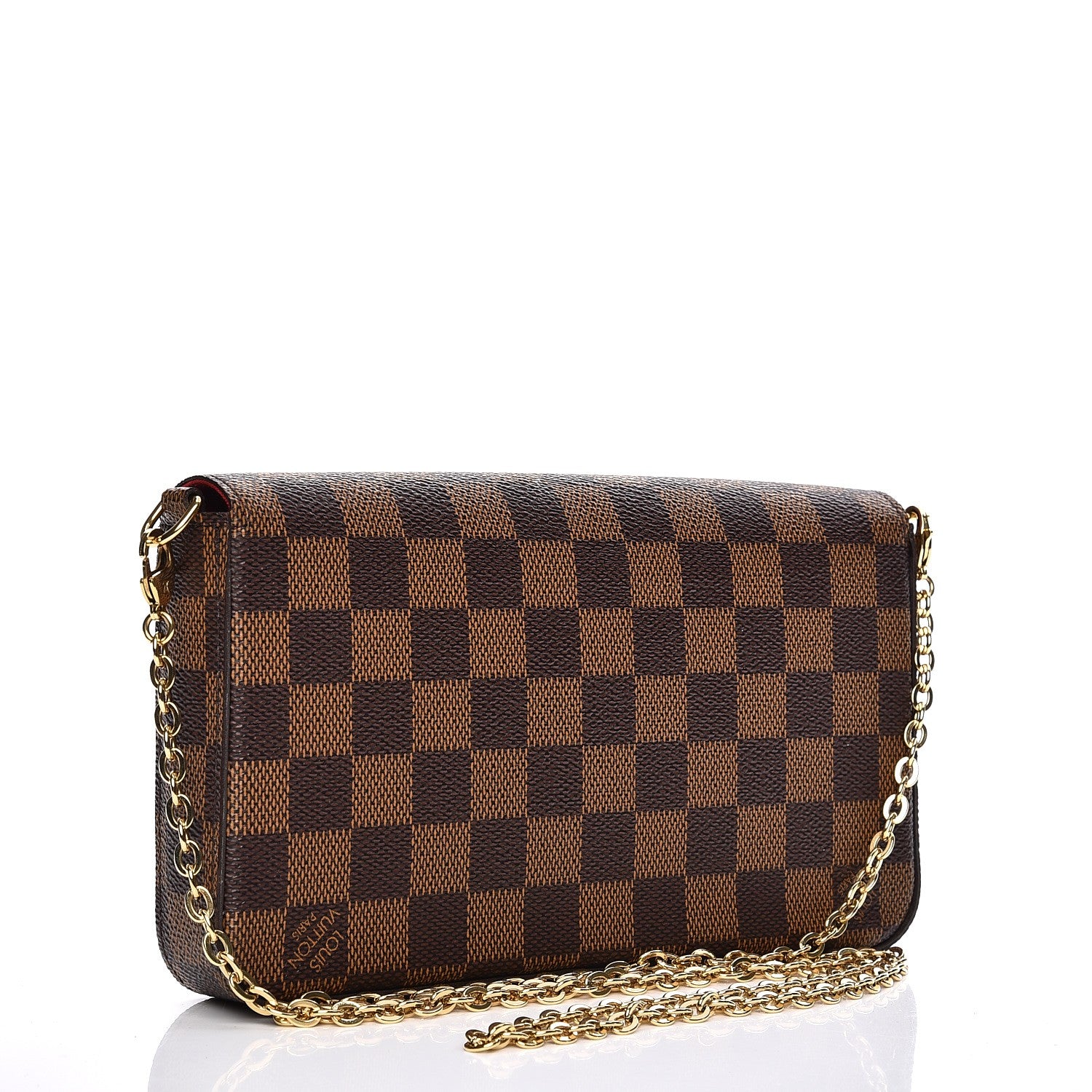 Louis Vuitton Damier Ebene Pochette Felicie Chain Wallet 3 of 13