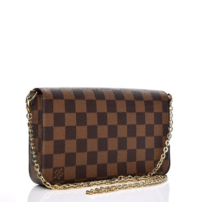 Louis Vuitton Damier Ebene Pochette Felicie Chain Wallet 3 of 13