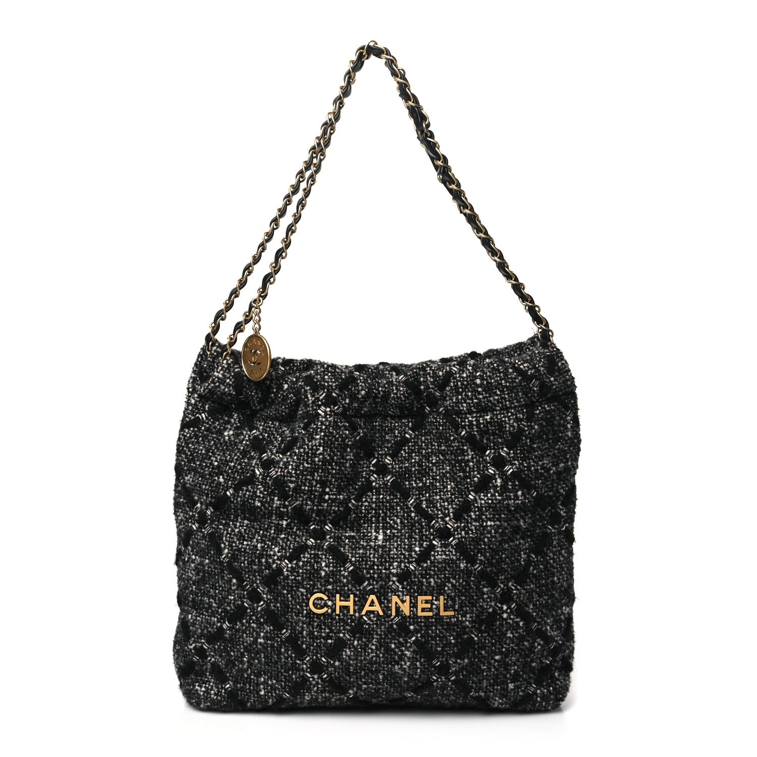 Chanel Tweed Quilted Chanel 22 Black Ecru 1 of 10
