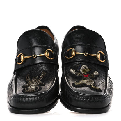 Gucci X DISNEY Goatskin Donald Duck Embroidered Mens Horsebit Loafers 10 Black 5 of 11