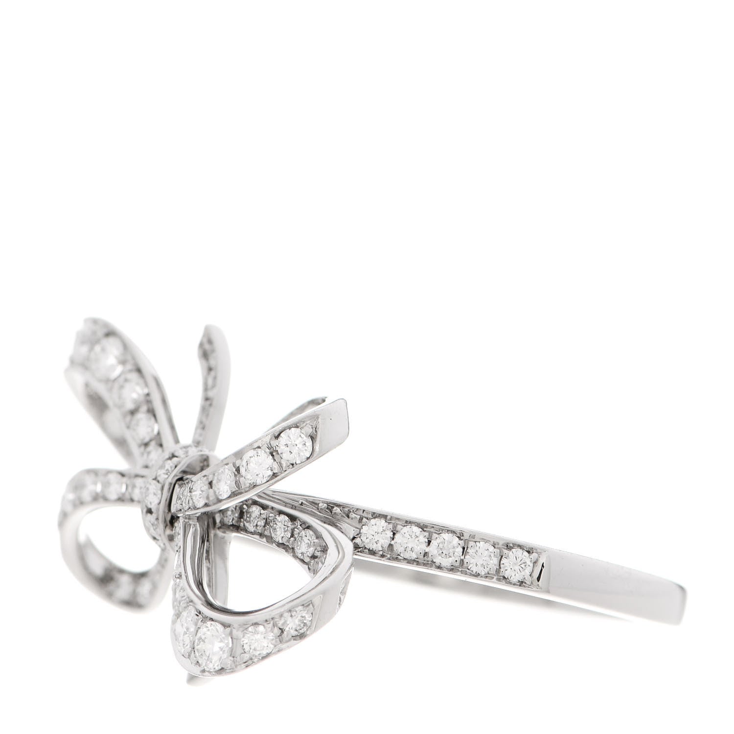 Tiffany Platinum Diamond .51ctw Double Bow Ring 60 9.25 3 of 5