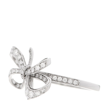 Tiffany Platinum Diamond .51ctw Double Bow Ring 60 9.25 3 of 5