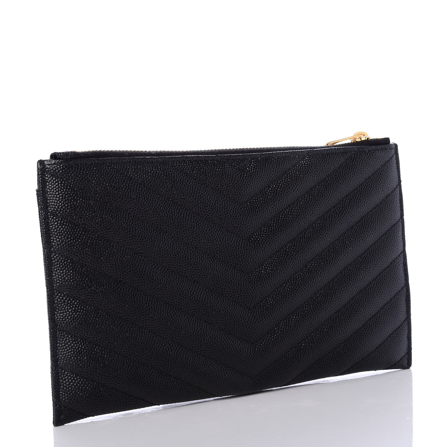 Grain De Poudre Chevron Monogram Bill Pouch Black