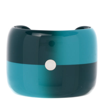 Hermes Lacquered Wood Cuff S Turquoise Emeraude 1 of 5
