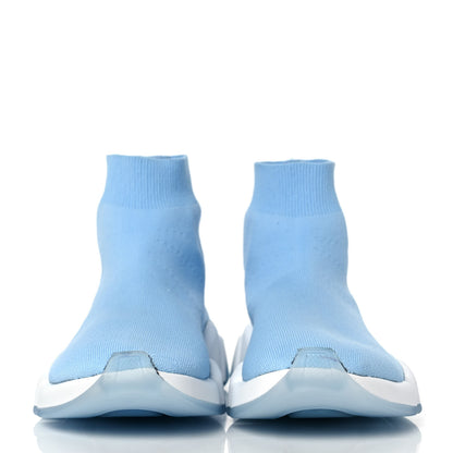 Balenciaga Technical 3D Recycled Knit Bi-Color Womens Speed 2.0 Transparent Sole Sneakers 40 Blue White Transparent Blue 2 of 7