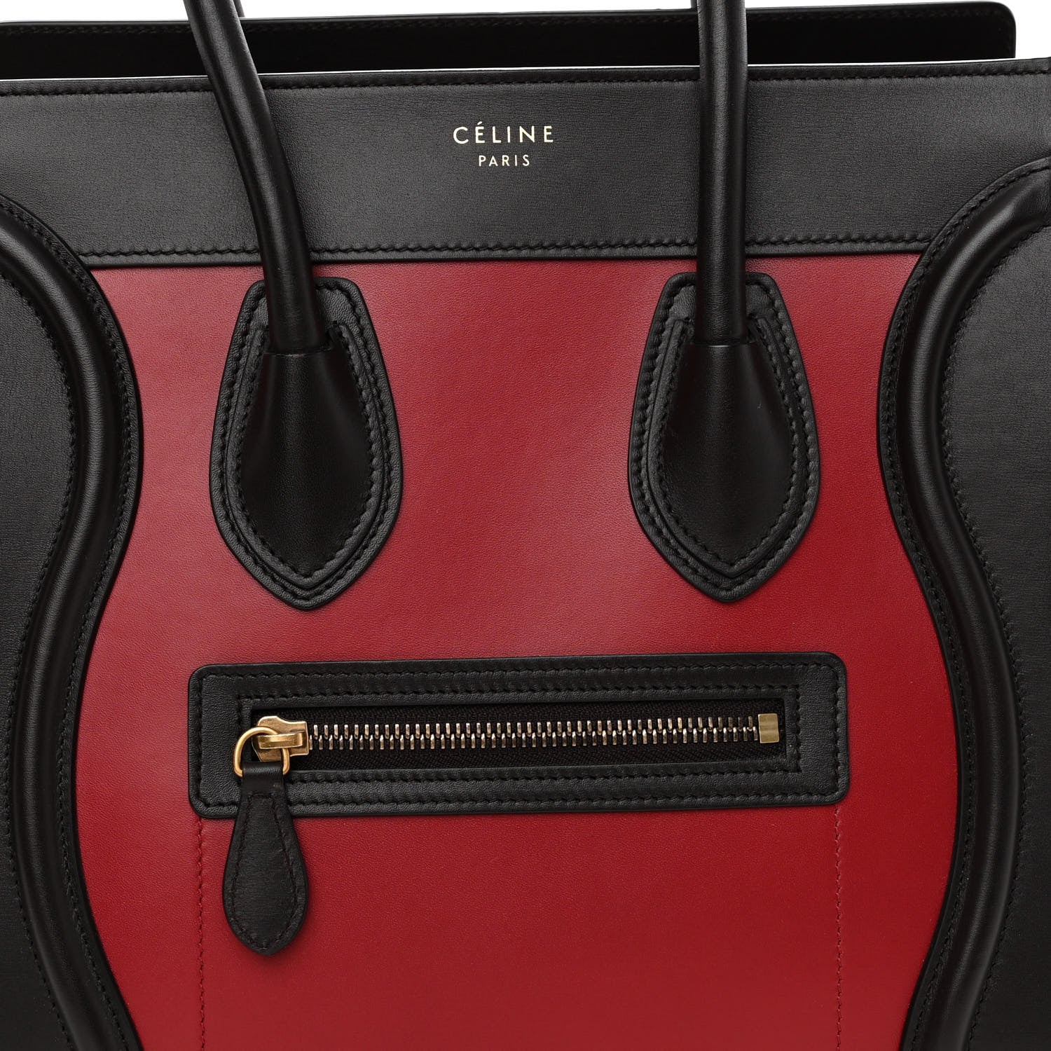 Celine Smooth Calfskin Micro Tri-Color Luggage Micro Red 7 of 9