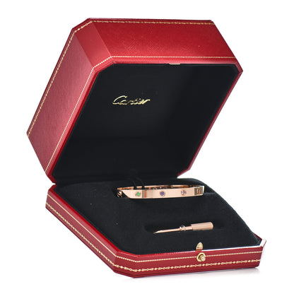 Cartier 18K Pink Gold Sapphire Garnet Amethyst LOVE Bracelet 19 5 of 5