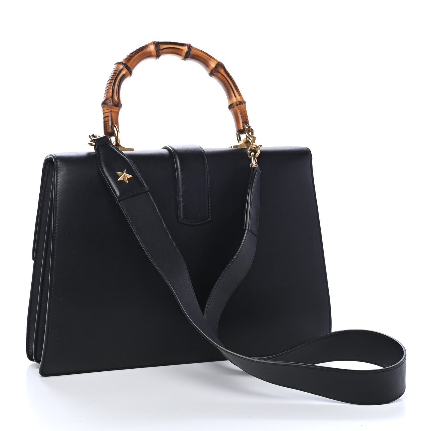Calfskin Bamboo Web Large Dionysus Top Handle Bag Black Bright Evergreen Hibiscus Red