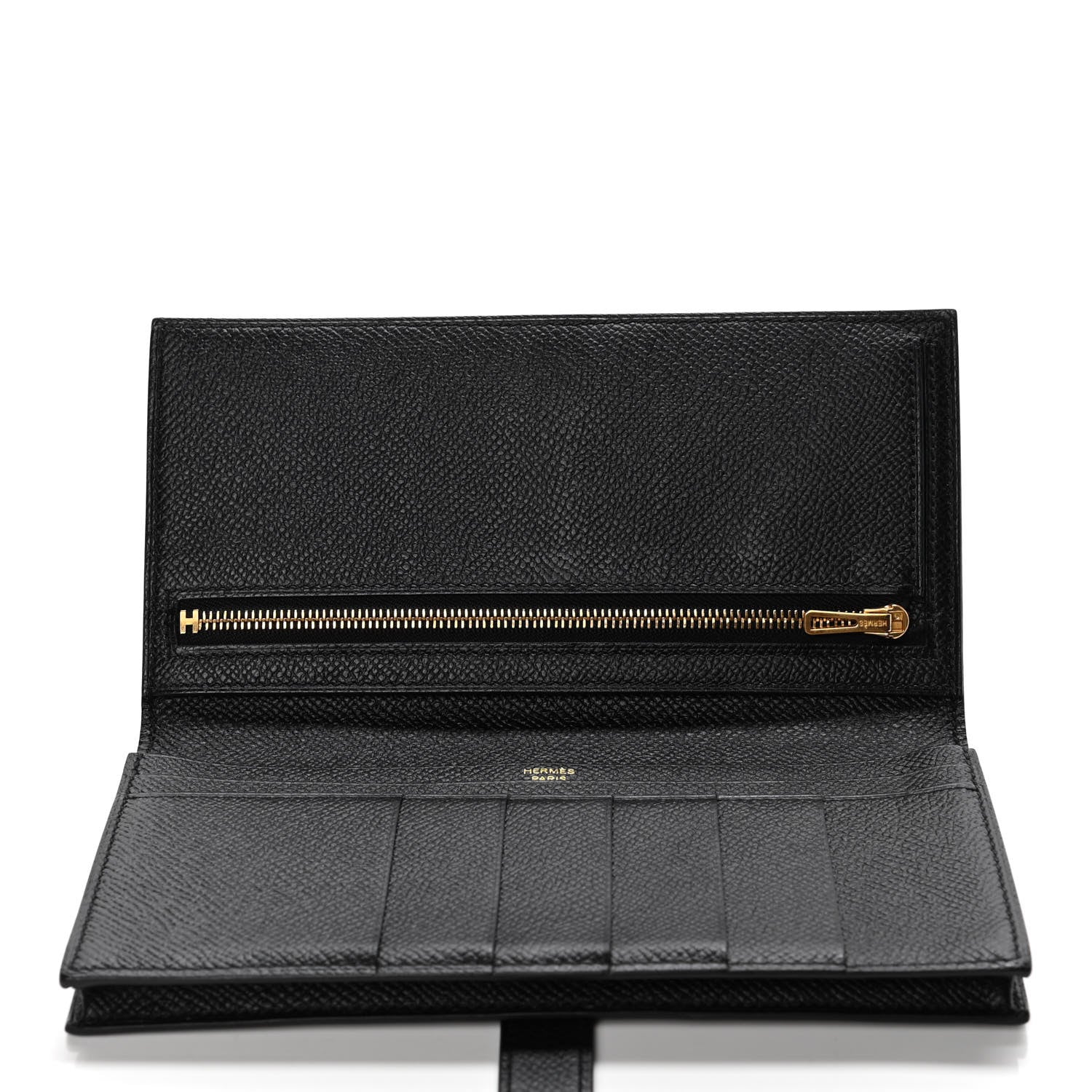 Hermes Epsom Bearn Gusset Wallet Black 4 of 11