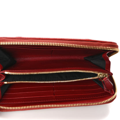 Burberry House Check Large Sartorial Ziggy Zip Around Wallet Military Red 4 of 10