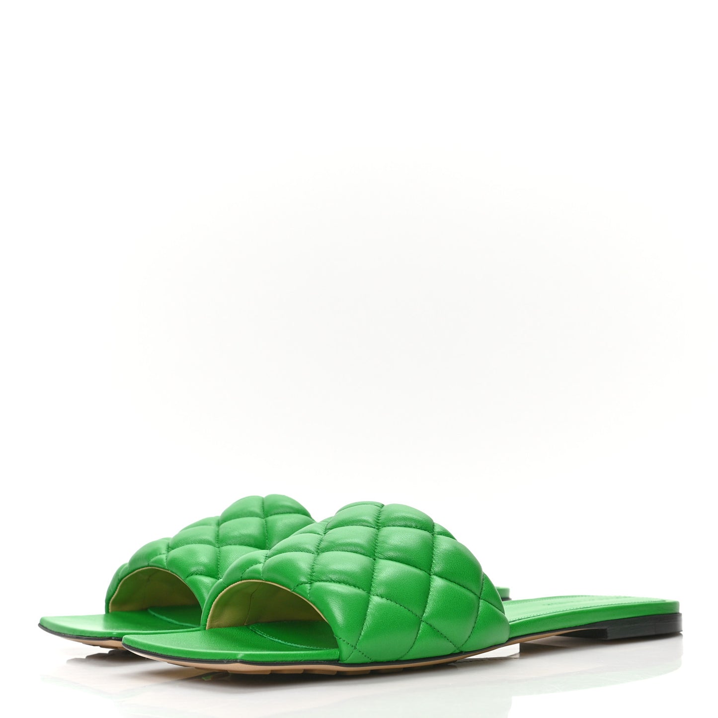 Nappa Matelasse Padded Flat Sandals 39.5 Parakeet