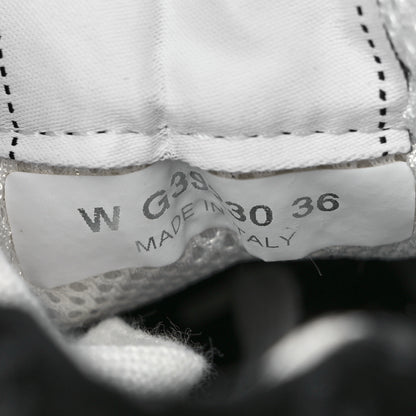Chanel Nylon Suede Calfskin Printed CC Sneakers 36 White Black 7 of 9