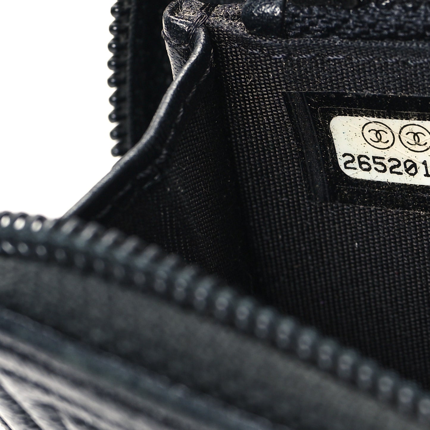 Caviar Quilted Small Boy Zip Around Wallet Black