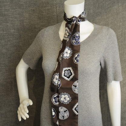Louis Vuitton Silk Japanese Hibiscus Bandeau Brown 2 of 4