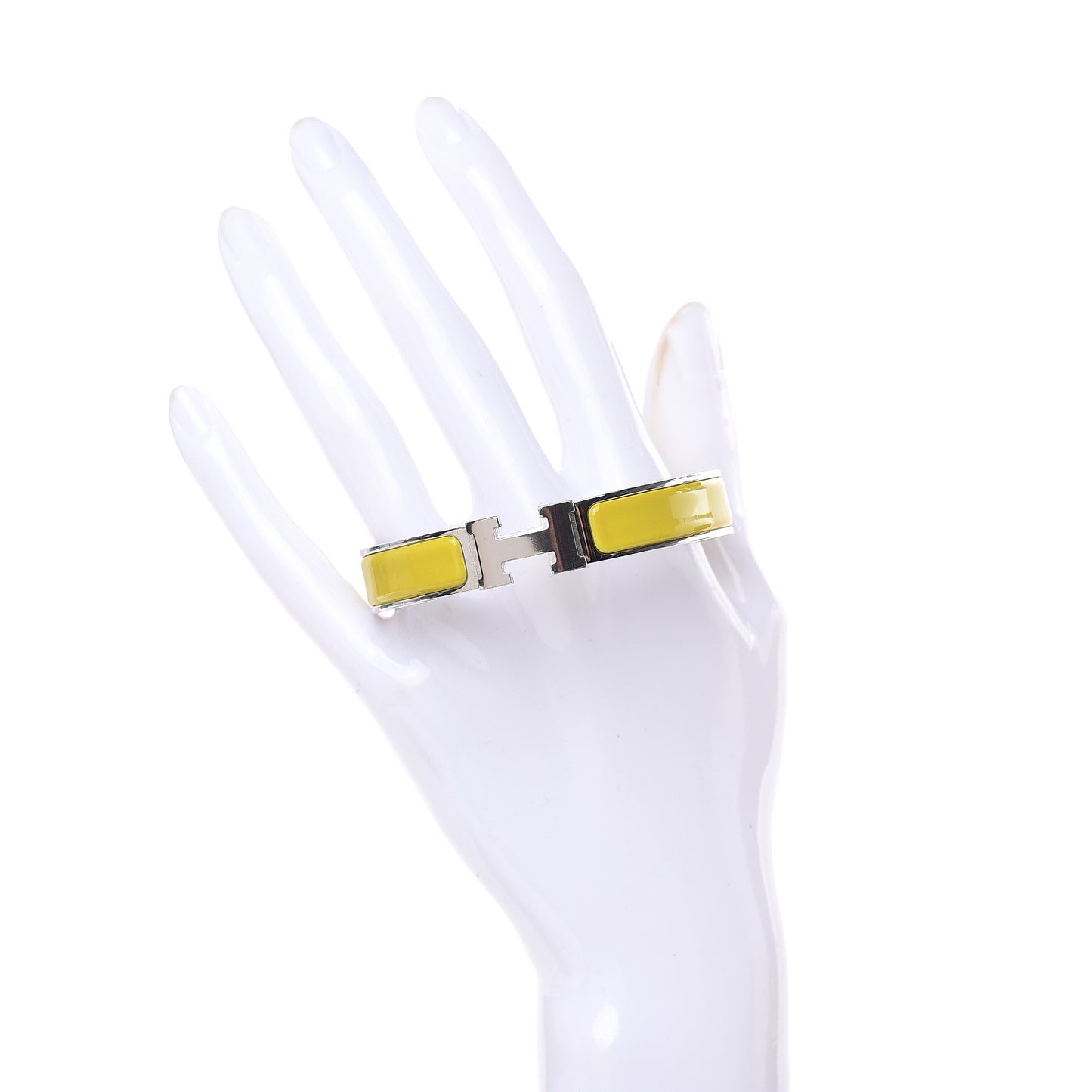Enamel Narrow Clic Clac H Bracelet GM Chartreuse