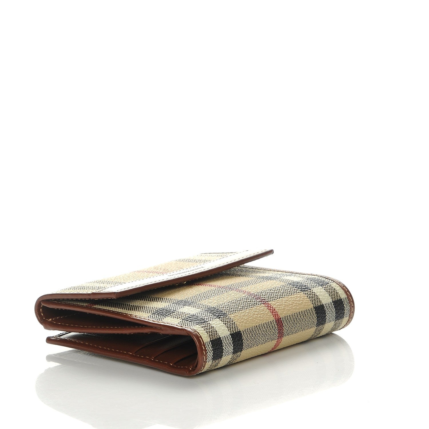 Burberry Haymarket Check Compact Wallet Brown 4 of 7