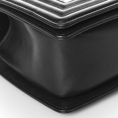 Chanel Metallic Crumpled Goatskin Medium Boy Flap Black Gold 9 of 11