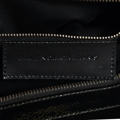 Balenciaga Patent Leather Stingray Cherche Midi Chain Shoulder Bag Black 6 of 9