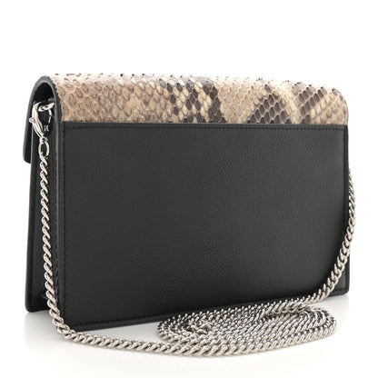 Louis Vuitton Soft Calfskin Snakeskin My Lockme Chain Pochette Black 3 of 10