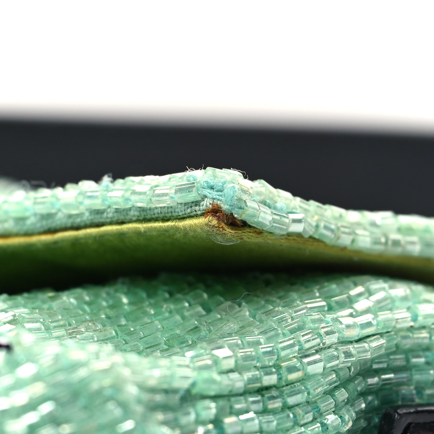 Fendi Beaded Crystal Baguette Green Black 10 of 12