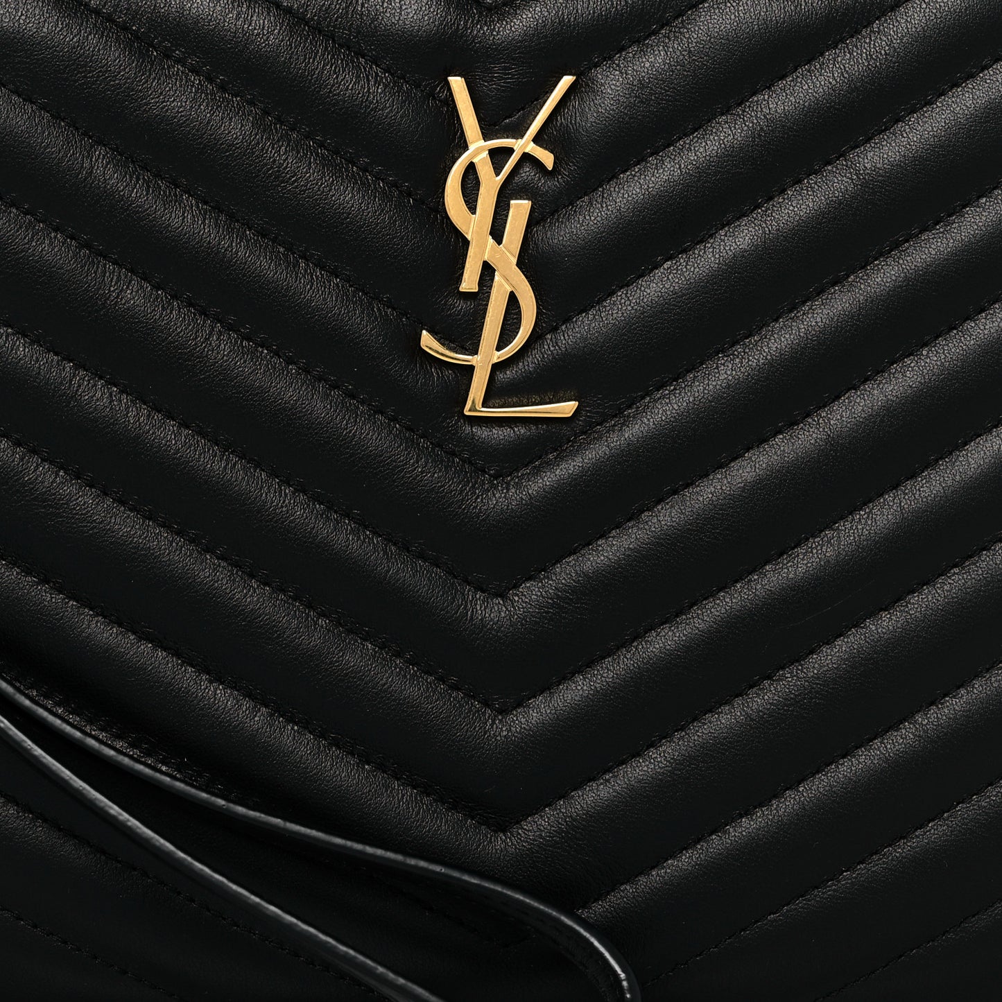 Calfskin Matelasse Chevron Monogram A5 Wristlet Black