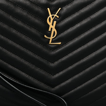 Saint Laurent Calfskin Matelasse Chevron Monogram A5 Wristlet Black 8 of 11