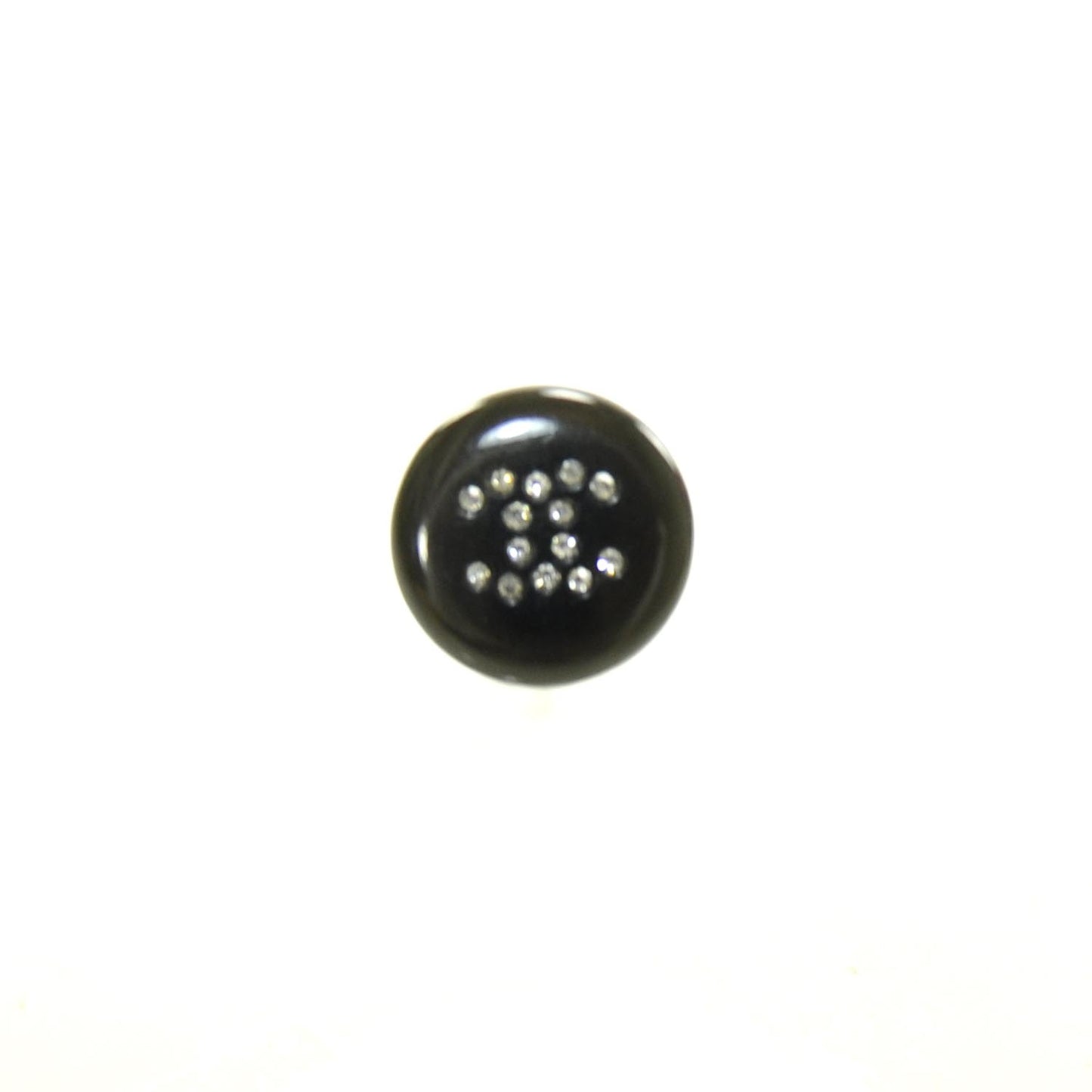 Crystal CC Button Earrings Black