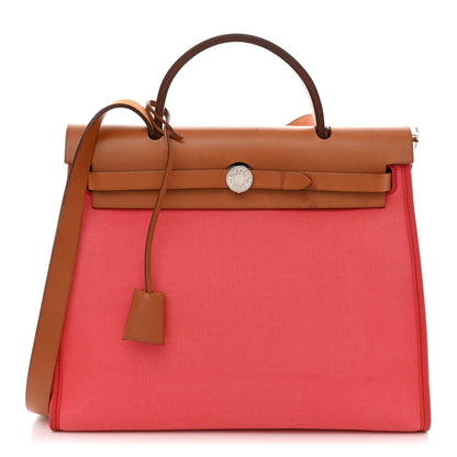 Hermes Vache Hunter Toile Herbag Zip 31 PM Rose Jaipur 3 of 14