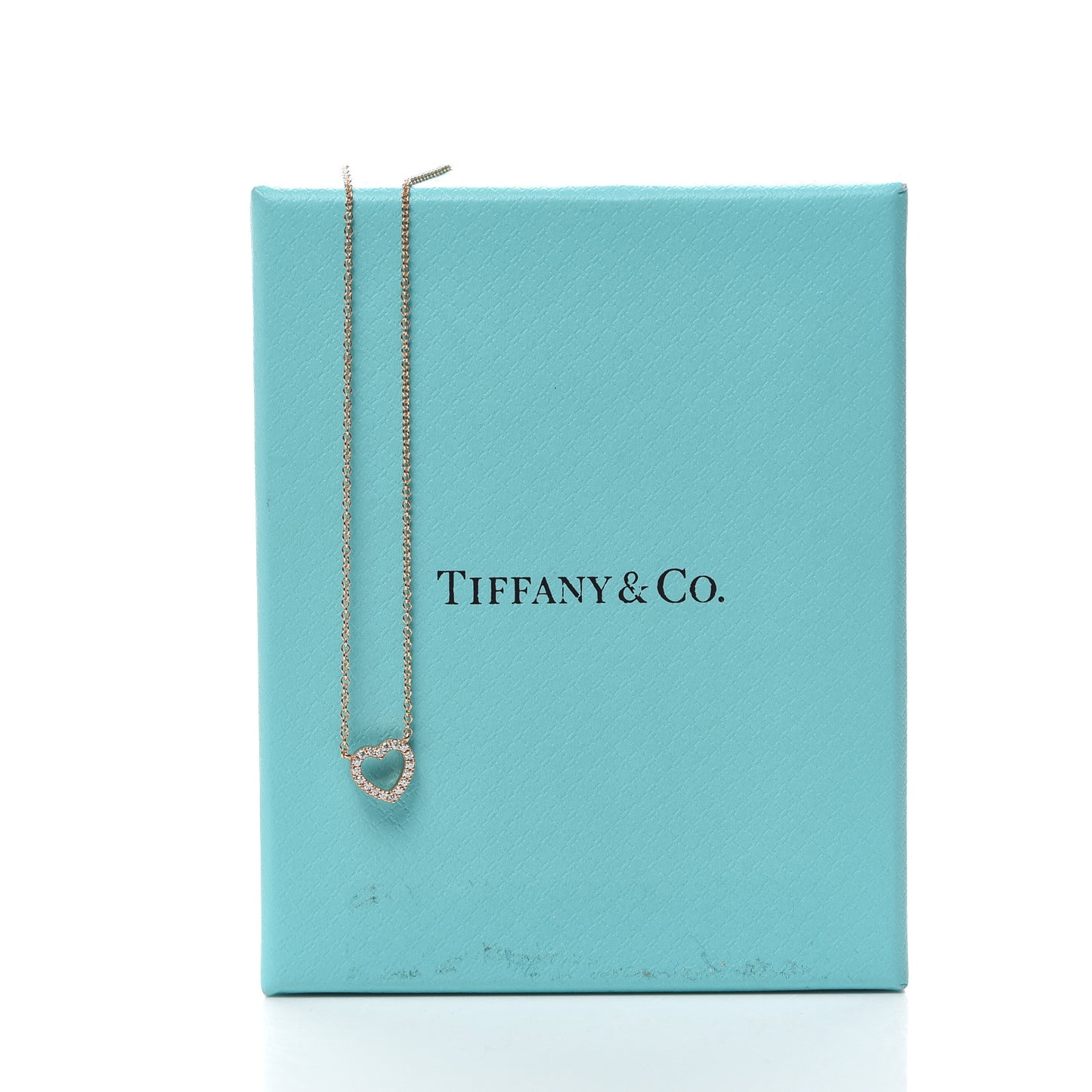 18K Rose Gold Diamond Metro Heart Pendant Necklace