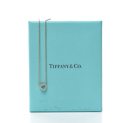 Tiffany 18K Rose Gold Diamond Metro Heart Pendant Necklace 6 of 6