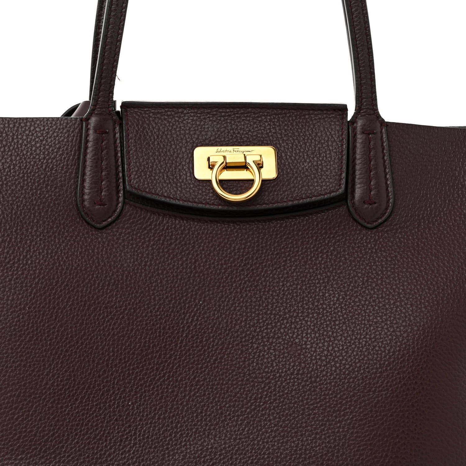Salvatore Ferragamo Calfskin Travel Tote Burgundy 8 of 17