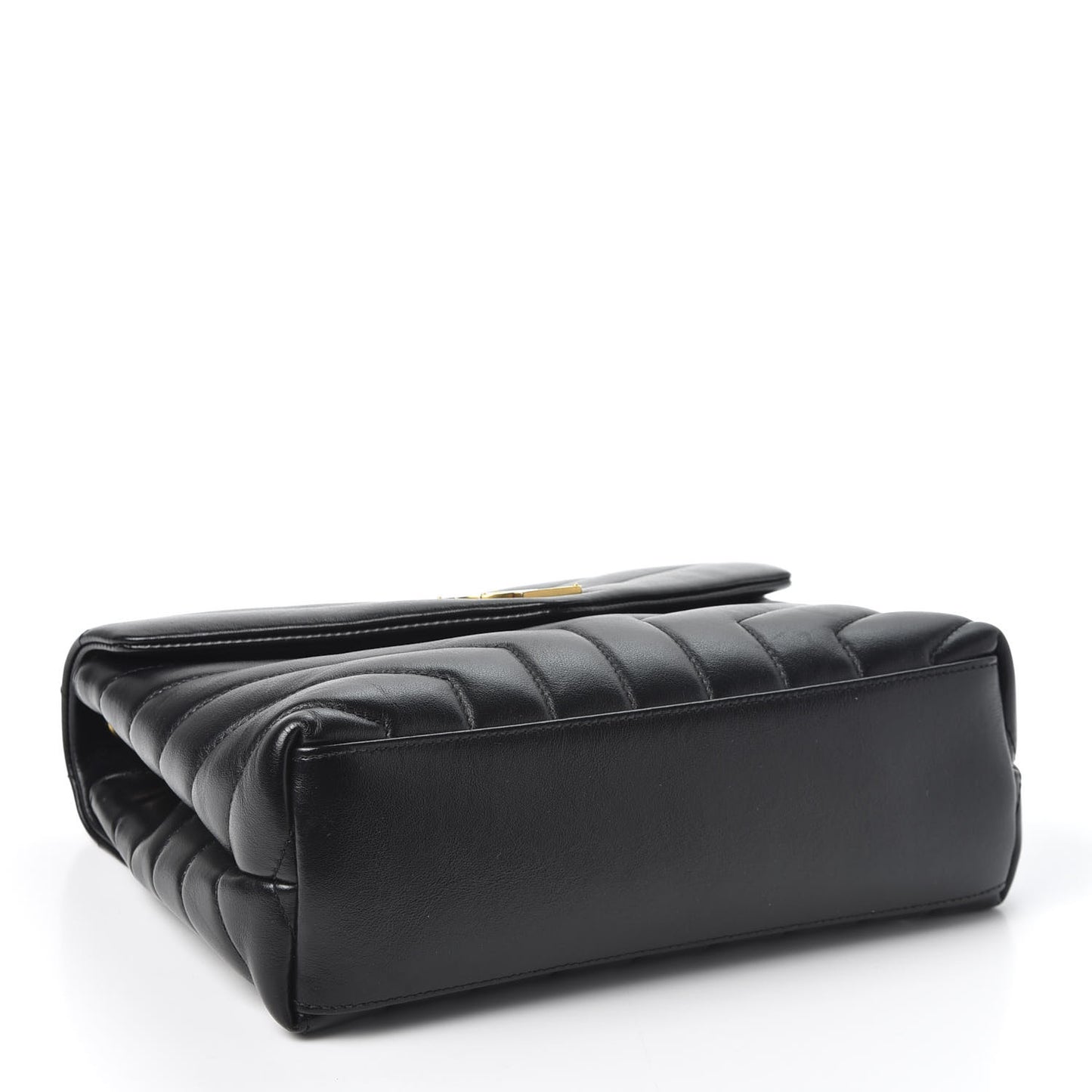 Calfskin Y Quilted Monogram Small Loulou Chain Satchel Black