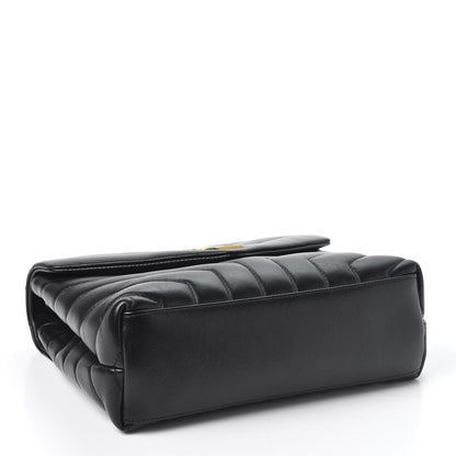 Saint Laurent Calfskin Y Quilted Monogram Small Loulou Chain Satchel Black 3 of 9