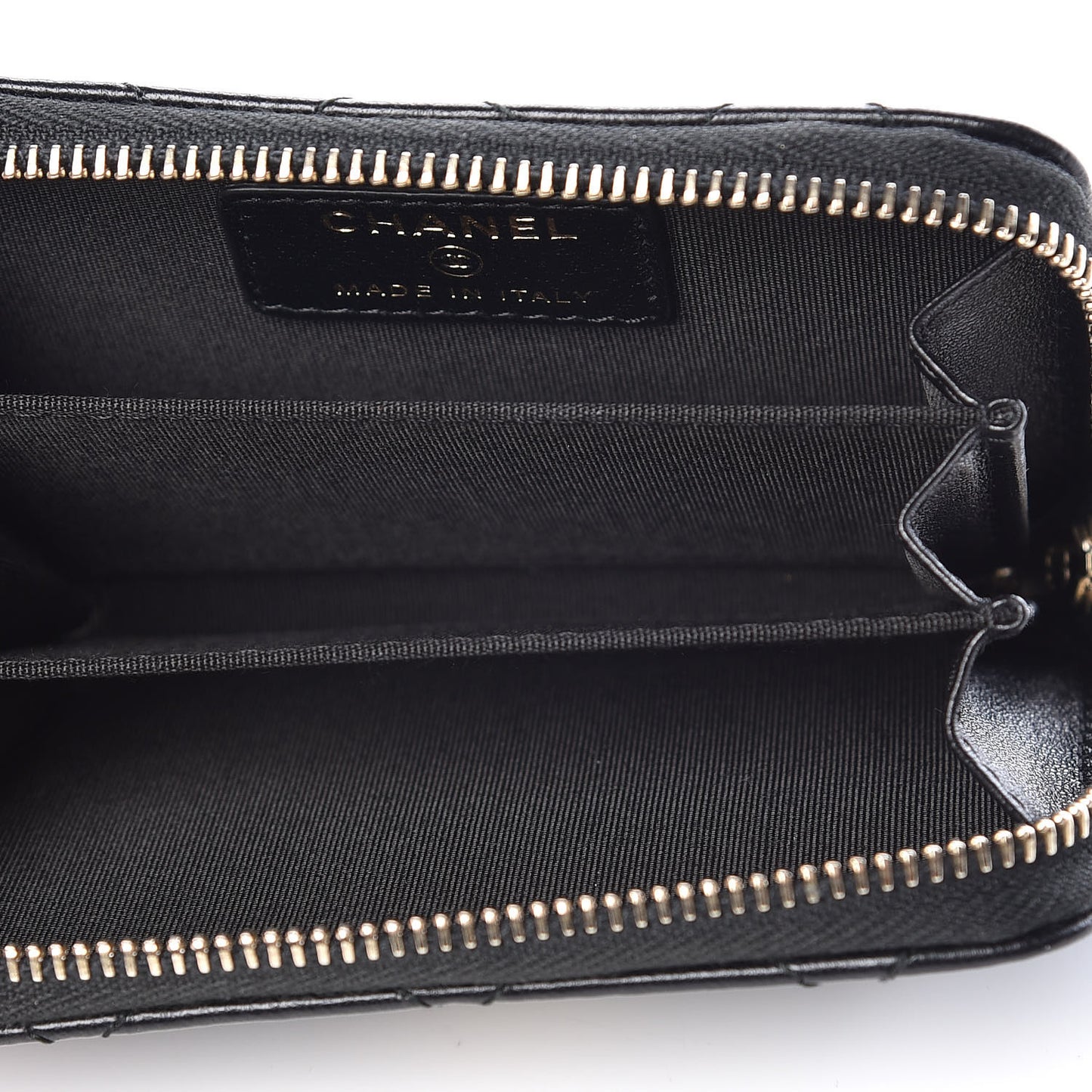 Lambskin Lucky Charms Zip Coin Purse Black