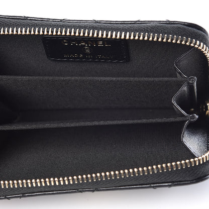 Chanel Lambskin Lucky Charms Zip Coin Purse Black 5 of 8