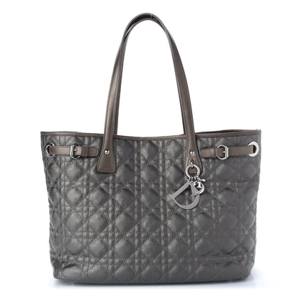 Christian Dior Coated Canvas Cannage Medium Panarea Tote Grey 1 of 9