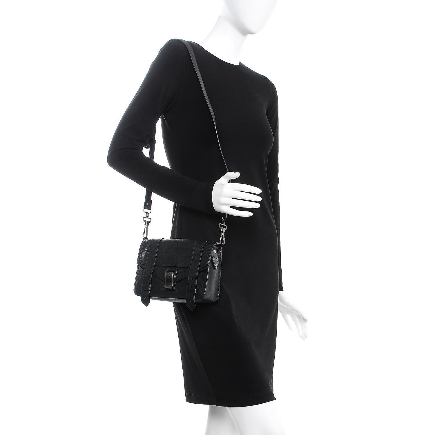Proenza Schouler Lambskin PS1 Mini Pouch Messenger Black 2 of 7