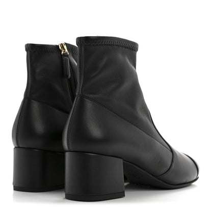 Chanel Stretch Lambskin Cap Toe CC Short Boots 38 Black 4 of 8