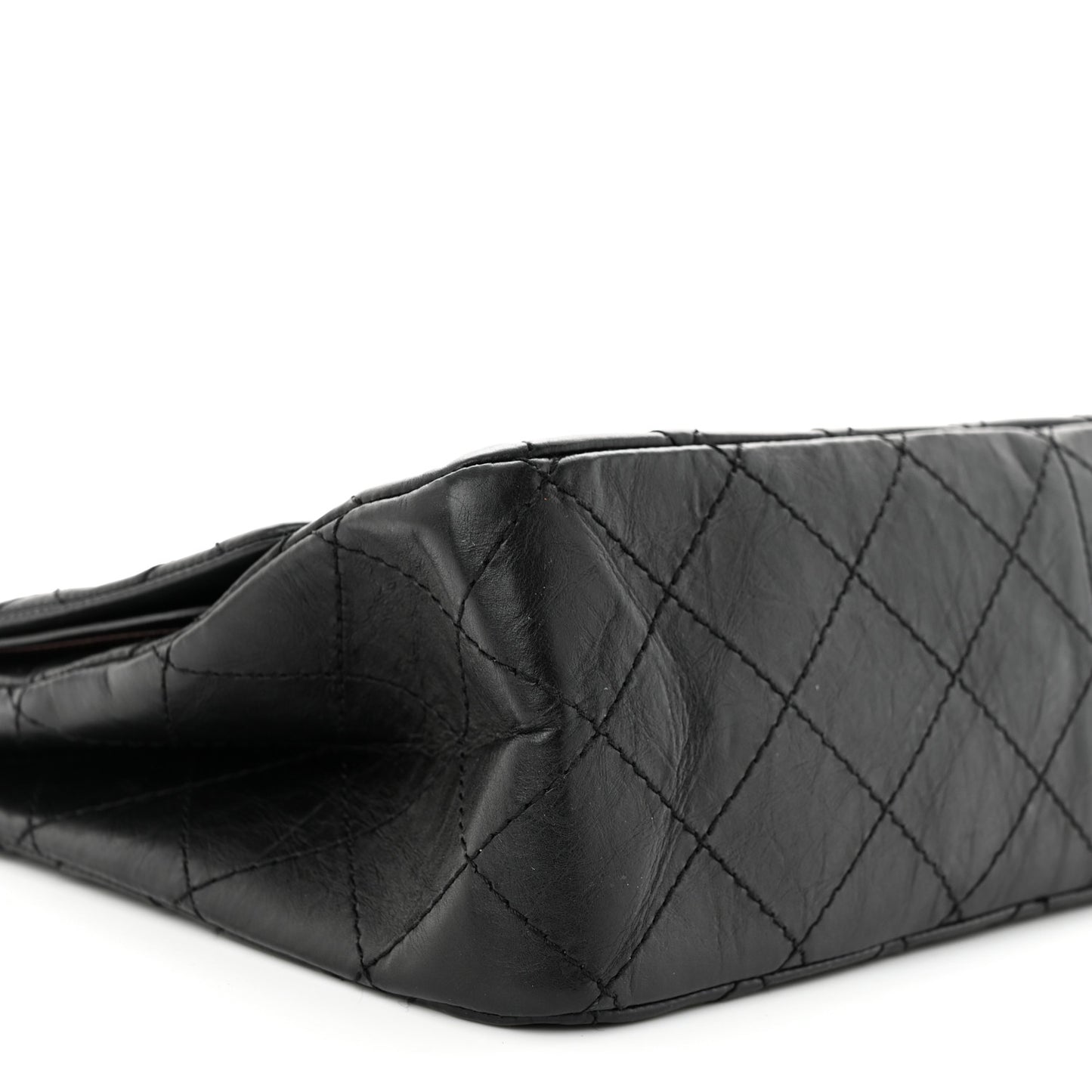 Aged Calfskin Quilted 2.55 Reissue 227 Flap Black