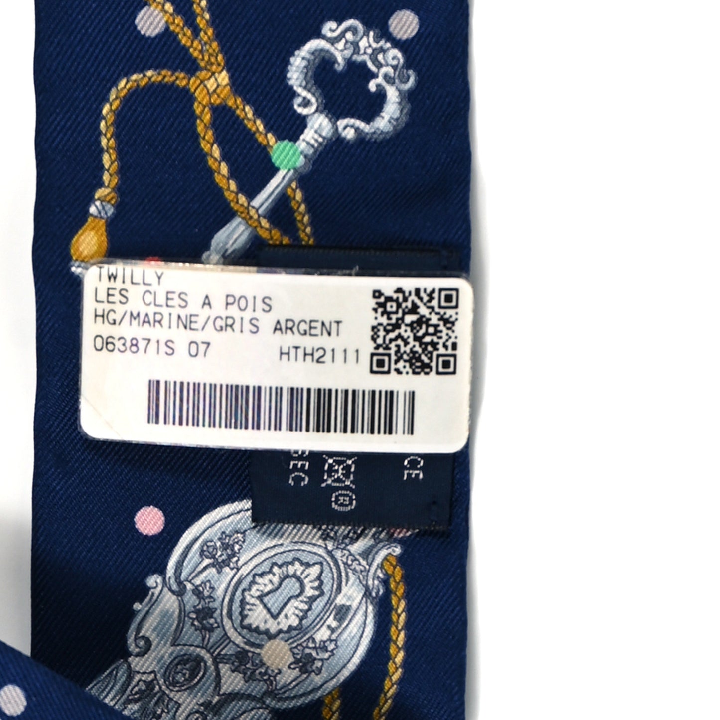 Silk Les Cles A Pois Twilly Marine Gris Argent