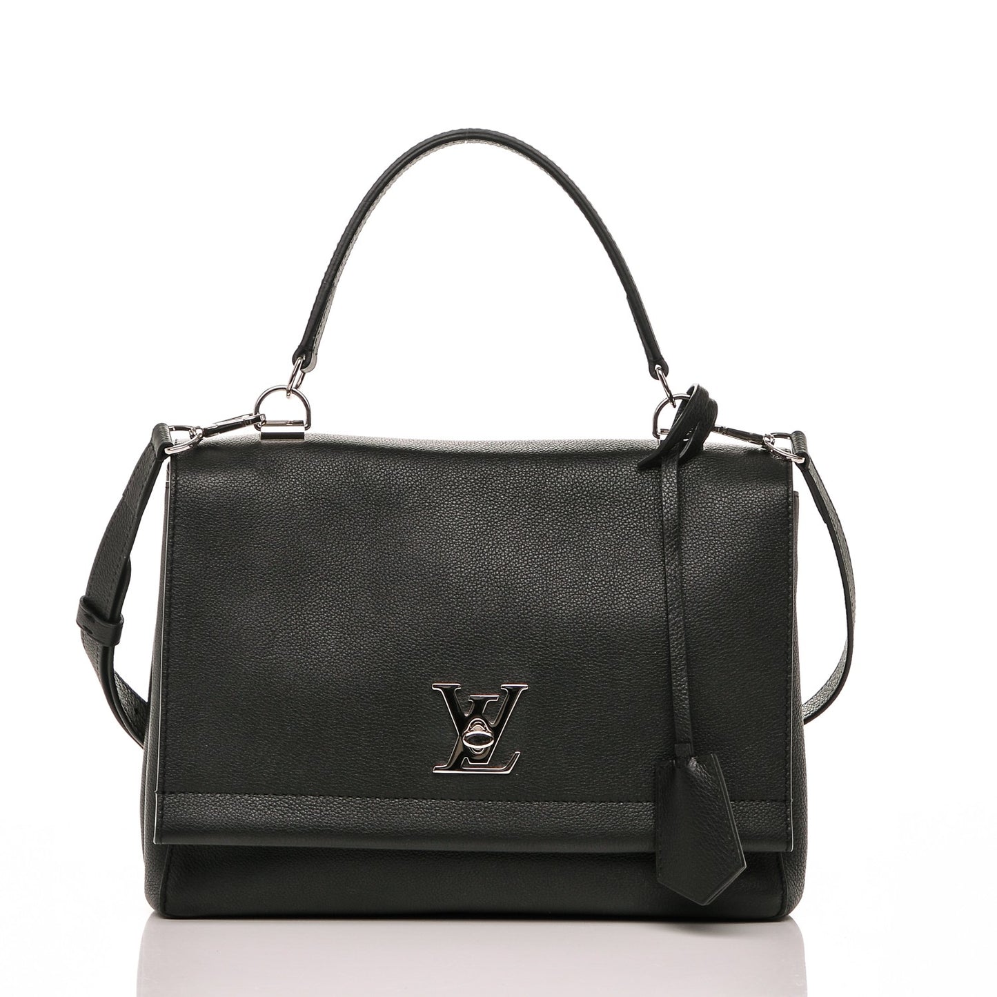 Soft Calfskin Lockme II Top Handle Black