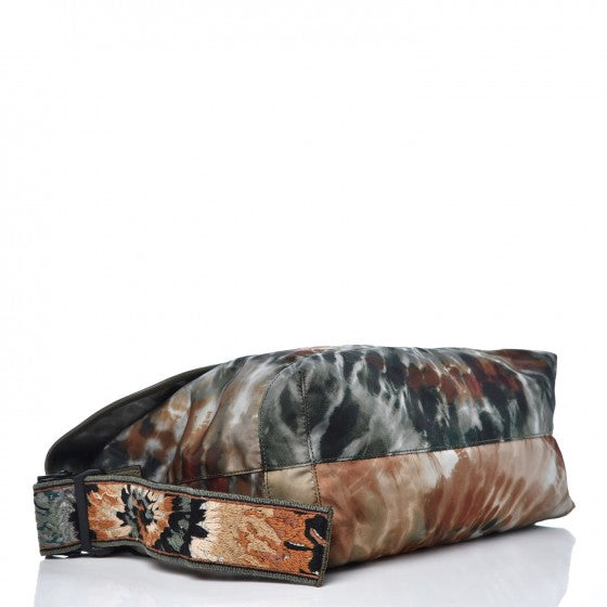 Nylon Tie Dye Messenger Bag Deep Army Green
